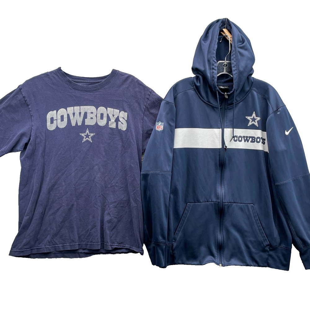 NFL Dallas Cowboys Tee + Hoodie Set (2) Men Large 90s Football Sports Streetwear